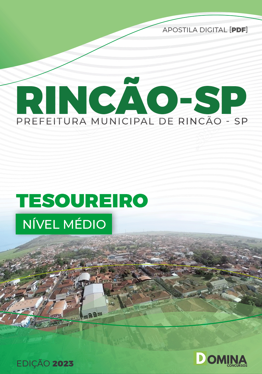 Apostila Concurso Pref Rincão SP 2023 Tesoureiro