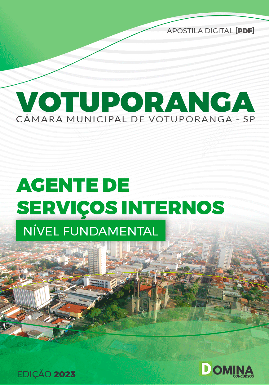 Apostila Câmara Votuporanga SP 2023 Agente Serviços Internos