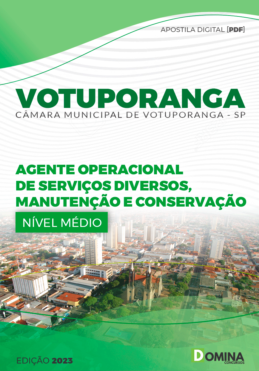 Apostila Câmara Votuporanga SP 2023 Agente Operacional Serviços