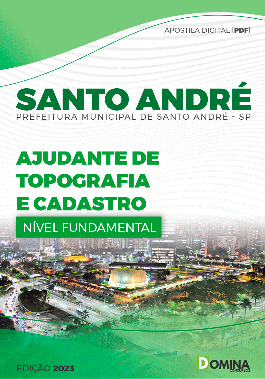 Apostila  Pref Santo André SP 2023 Ajudante Topografia Cadastro