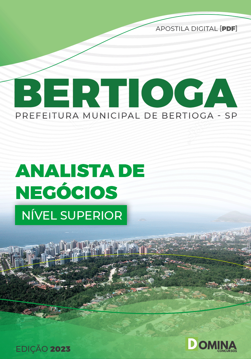 Apostila Digital Pref Bertioga SP 2023 Analista Negócio