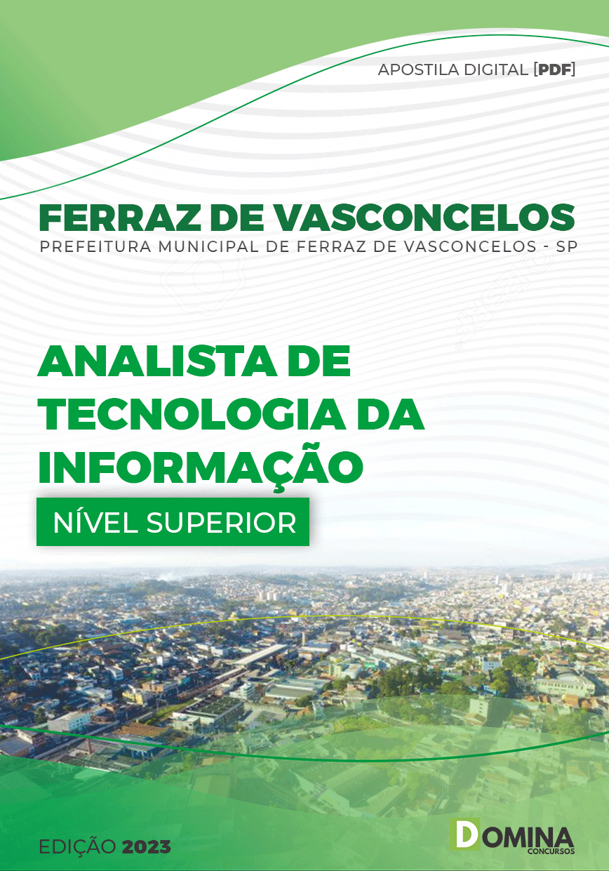 Apostila Pref Ferraz de Vasconcelos SP 2023 Analista Tecnologia da Informação
