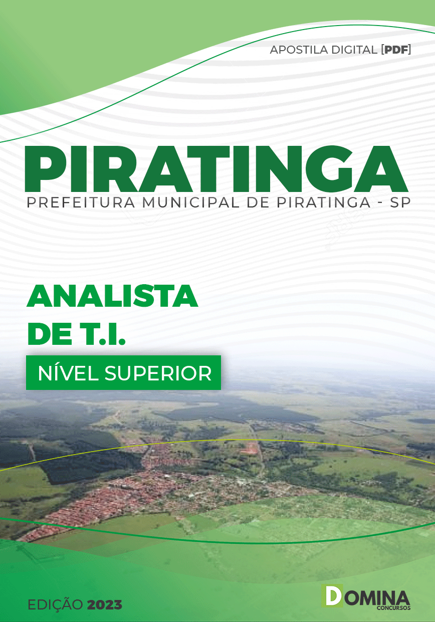 Apostila Digital Pref Piratininga SP 2023 Analista TI