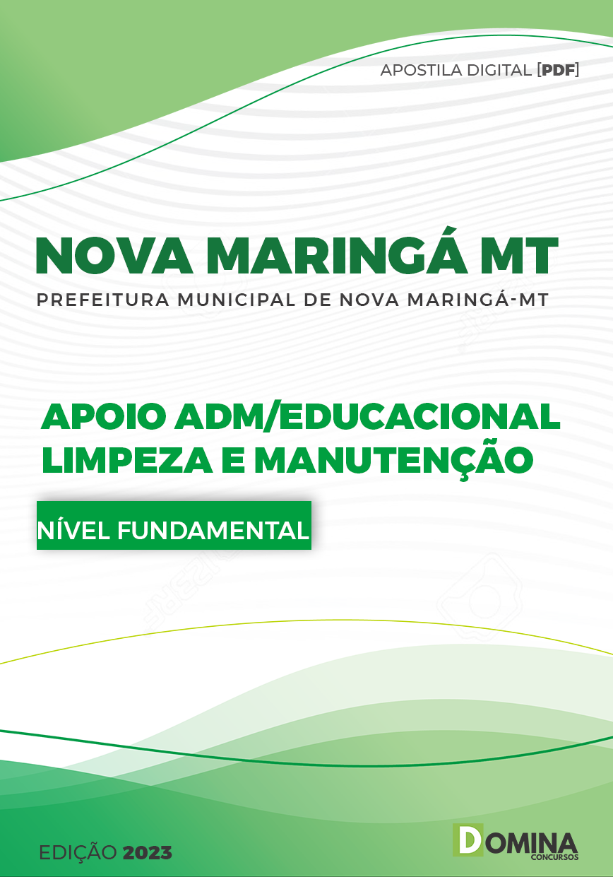 Apostila Pref Nova Maringá MT 2023 Apoio Limpeza Manutenção