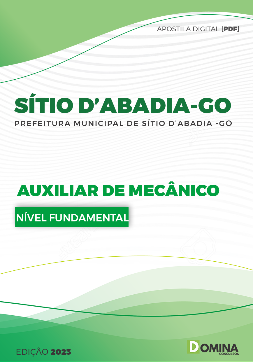Apostila Pref Sítio da Abadia GO 2023 Auxiliar de Mecânico