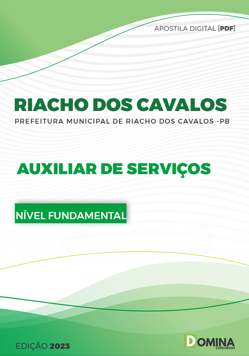 Apostila Pref Riacho dos Cavalos PB 2023 Auxiliar Serviços