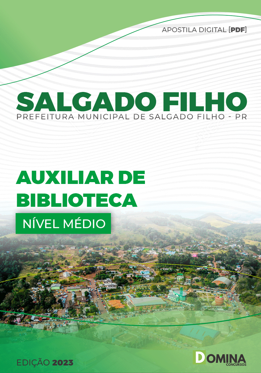 Apostila Digital Pref Salgado Filho PR 2023 Auxiliar Biblioteca