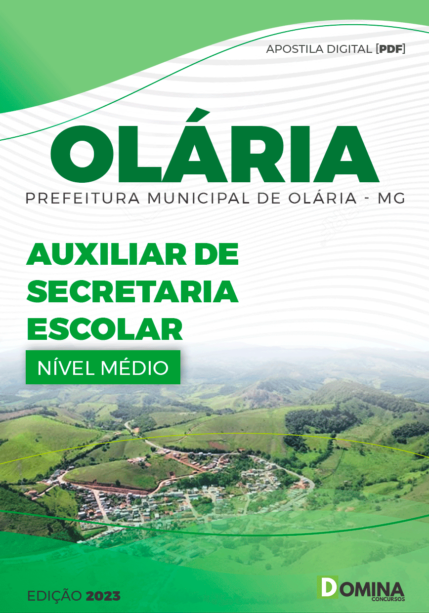 Apostila Pref Olaria MG 2023 Auxiliar Secretaria Escolar