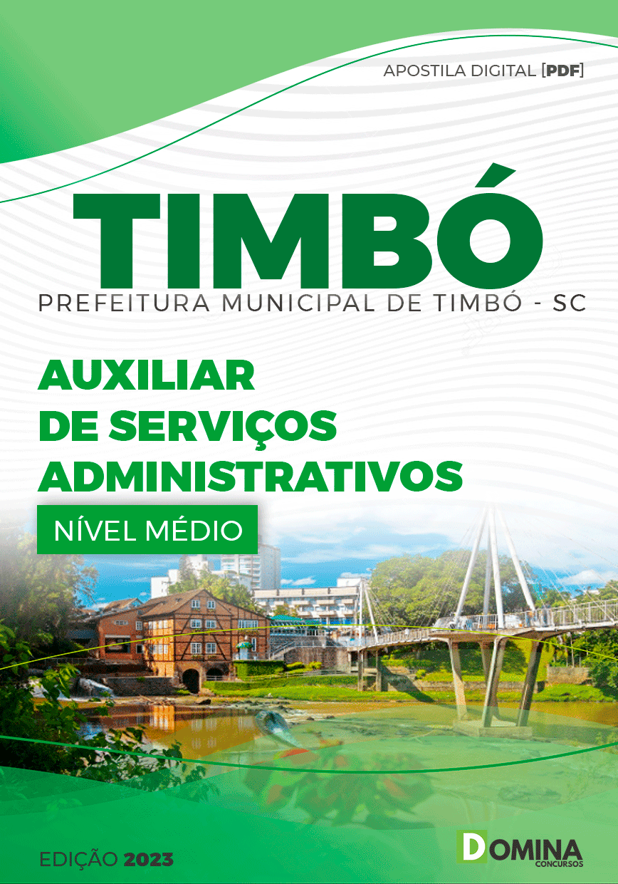 Apostila Pref Timbó SC 2023 Auxiliar Serviços Administrativos