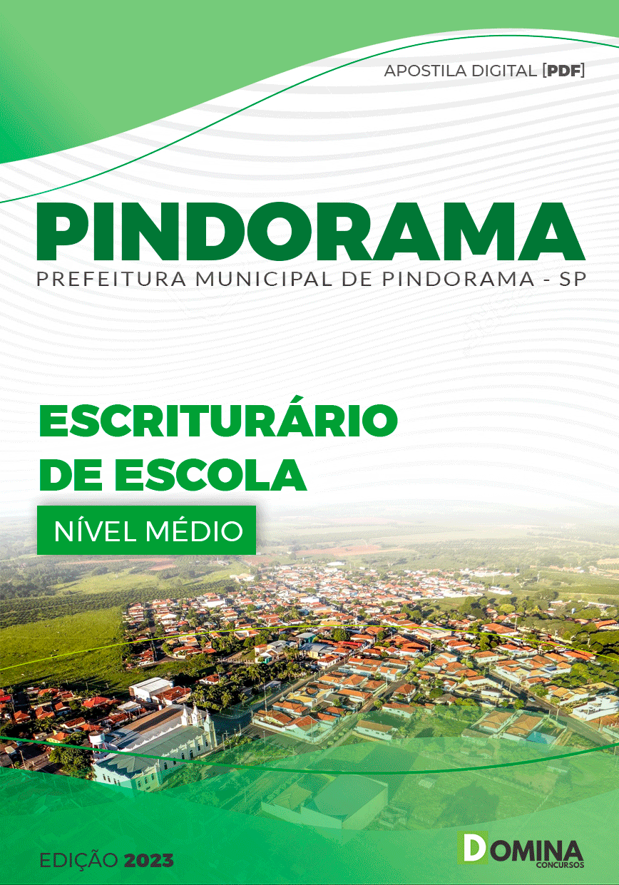 Apostila Concurso Pref Pindorama SP 2023 Escriturário Escola