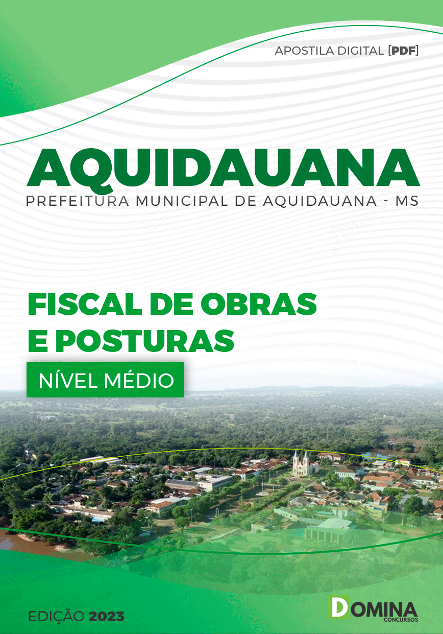 Apostila Pref Aquidauana MS 2023 Fiscal Obras Postura