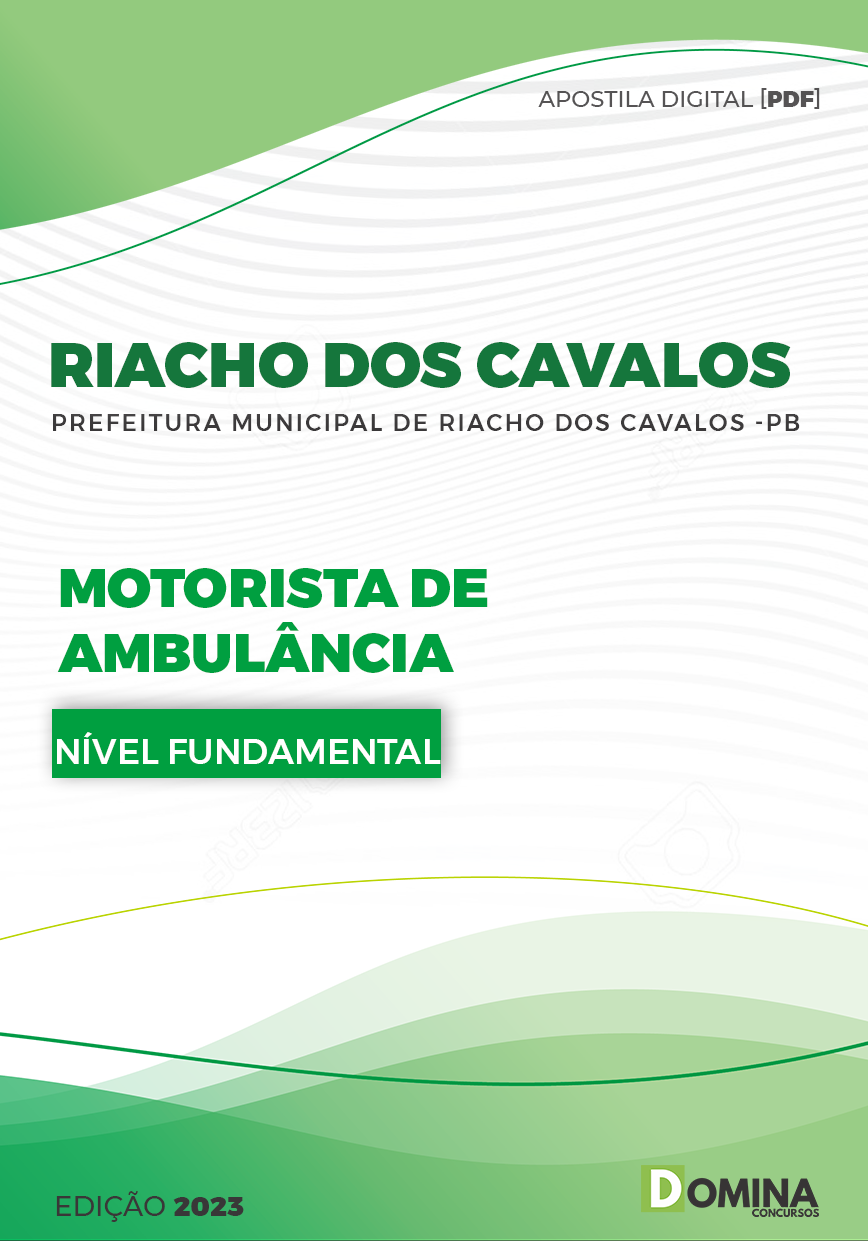 Apostila Pref Riacho dos Cavalos PB 2023 Motorista de Ambulância