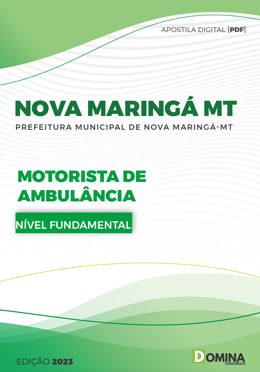 Apostila Pref Nova Maringá MT 2023 Motorista Ambulância