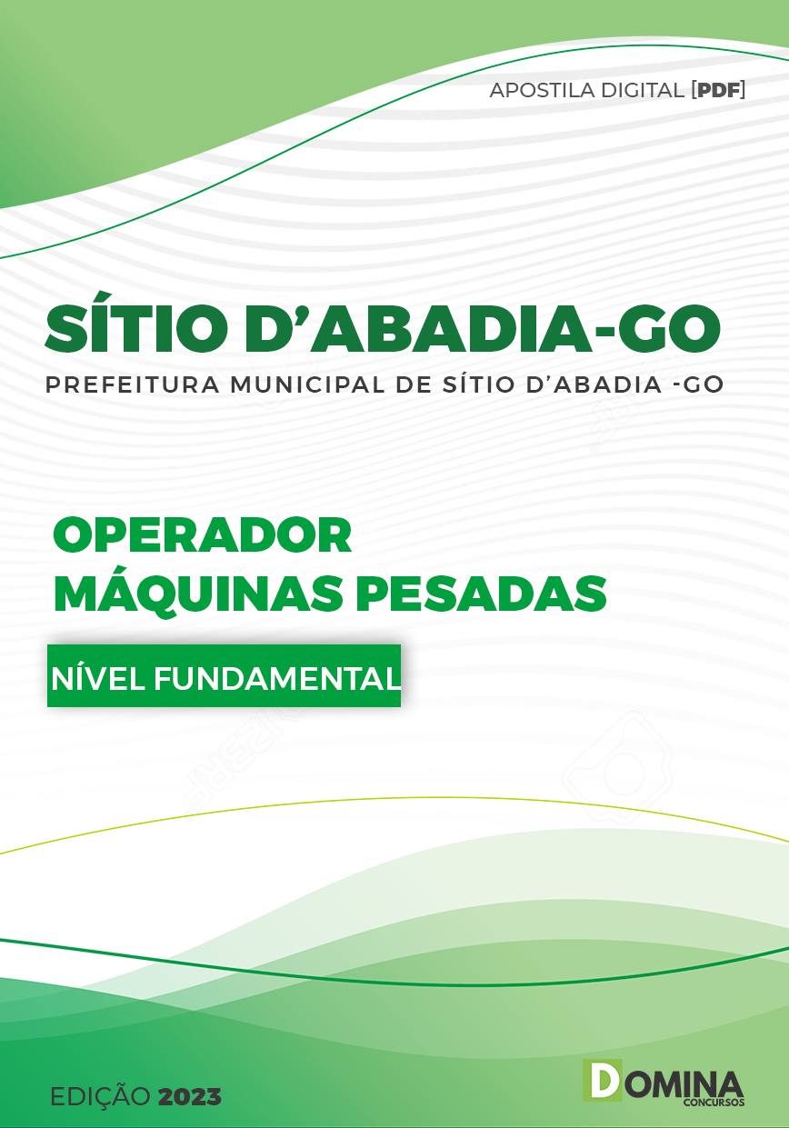 Apostila Concurso Pref Sítio da Abadia GO 2023 Operador Máquinas Pesadas
