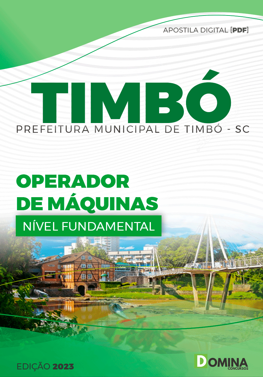 Apostila Pref Timbó SC 2023 Operador Máquinas