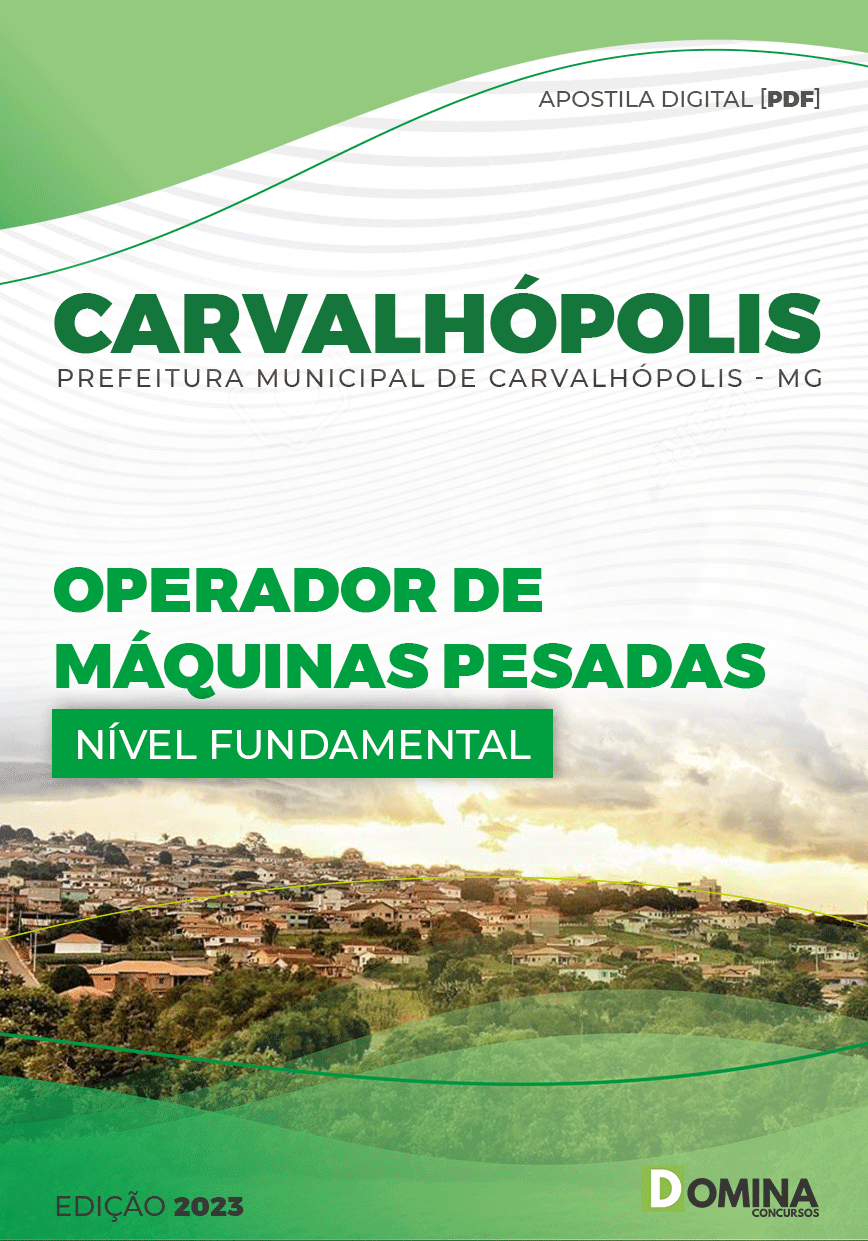 Apostila Pref Carvalhópolis MG 2023 Operador Máquinas Pesadas
