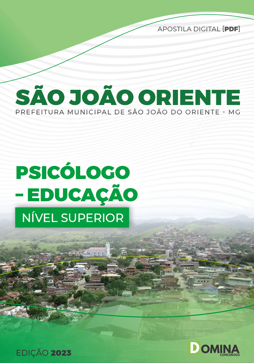 Apostila Pref São João Oriente MG 2023 Psicólogo Educação