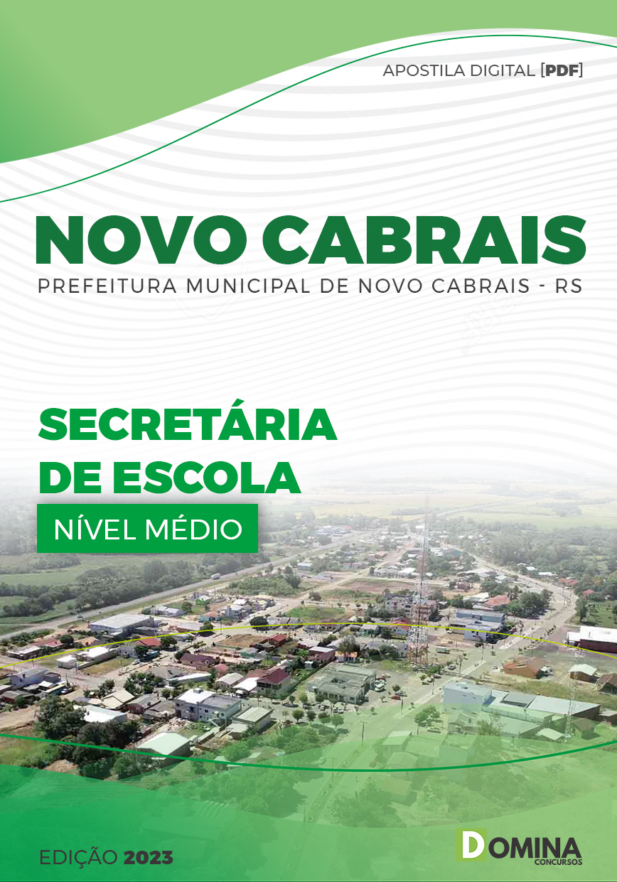 Apostila Pref Novo Cabrais RS 2023 Secretária Escola