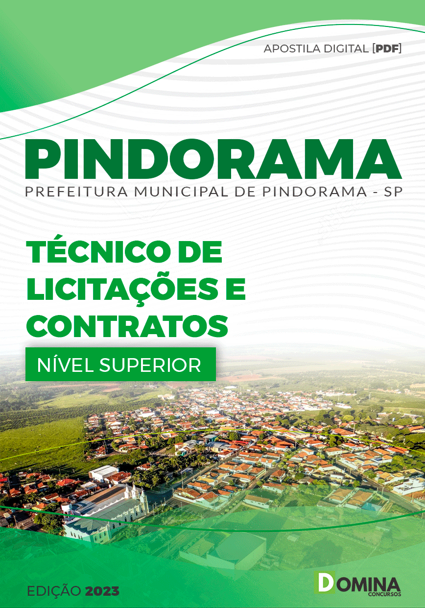 Apostila Concurso Pref Pindorama SP 2023 Técnico Licitações Contratos