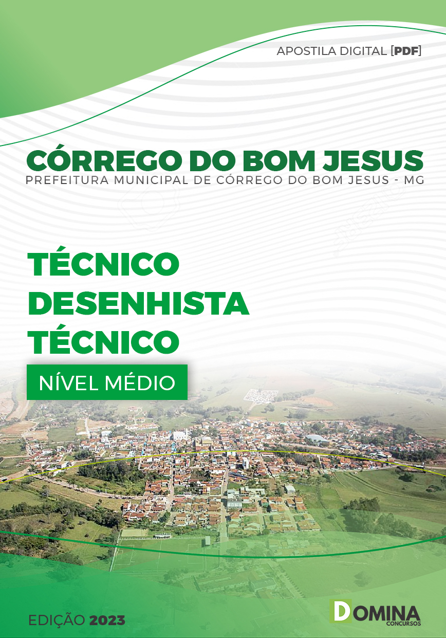 Apostila Pref Córrego Bom Jesus MG 2023 Técnico Desenhista Técnico