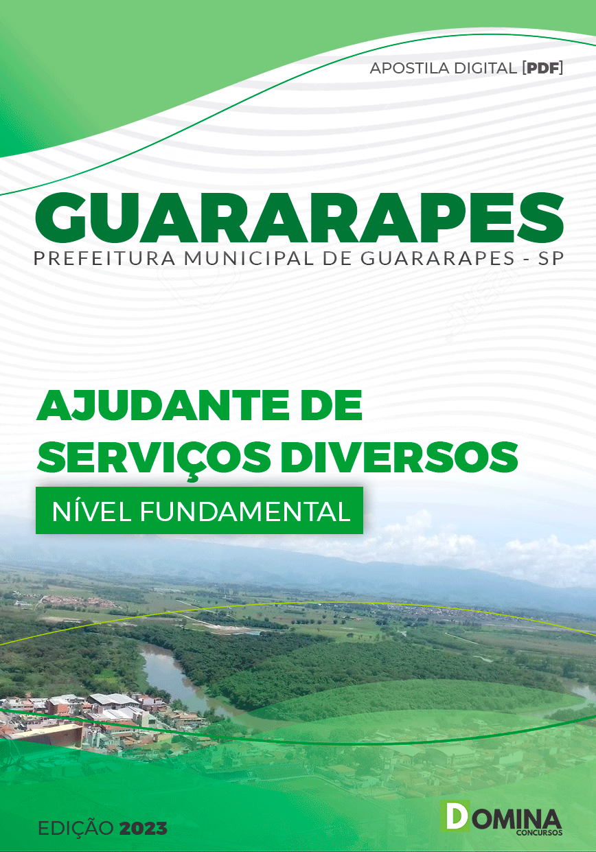 Apostila Pref Guararapes SP 2023 Ajudante Serviços Diversos