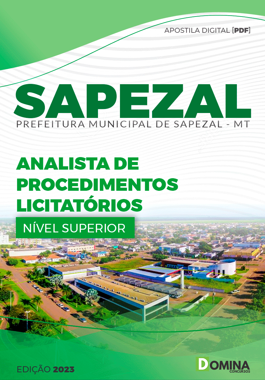 Apostila Concurso Pref Sapezal MT 2023 Analista Procedimentos Licitatórios