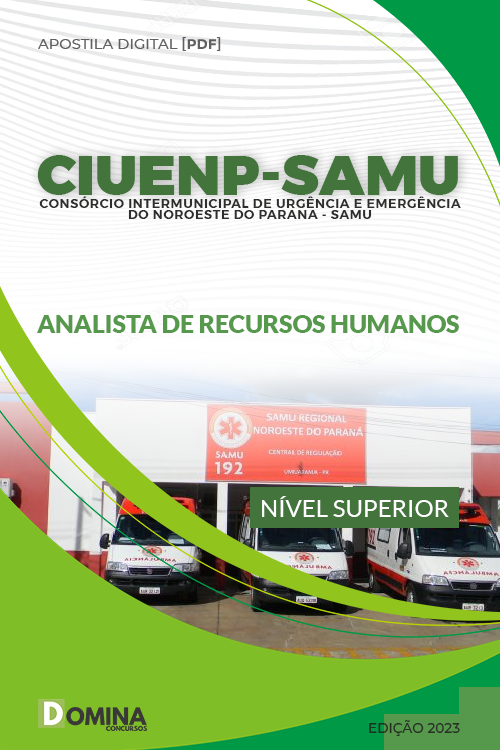 Apostila CIUENP SAMU 2023 Analista Recursos Humanos