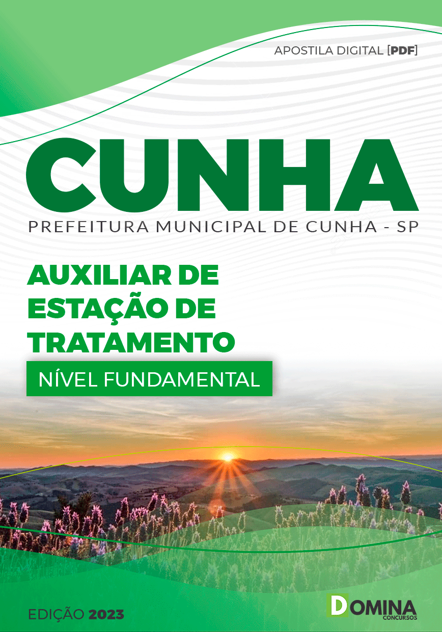 Apostila Concurso Pref Cunha SP 2023 Auxiliar Estação Tratamento