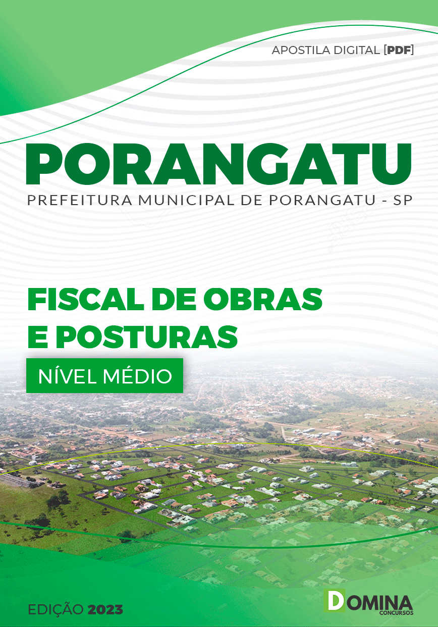 Apostila Digital Pref Porangatu GO 2023 Fiscal Obras Postura