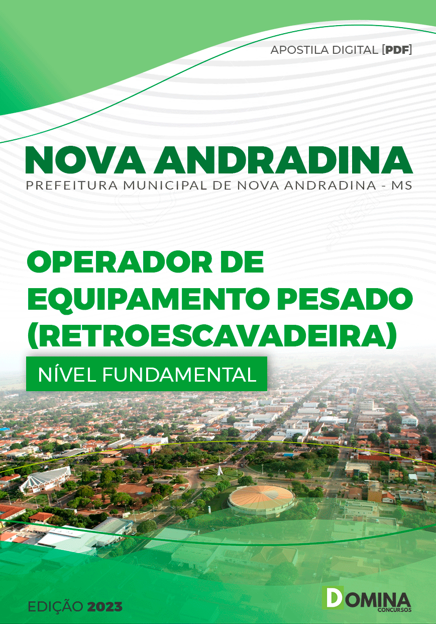 Apostila Pref Andradina MG 2023 Operador Equipamento Retroescavadira