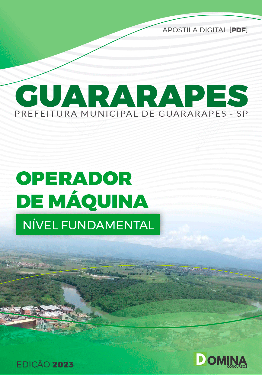 Apostila Digital Pref Guararapes SP 2023 Operador Máquinas