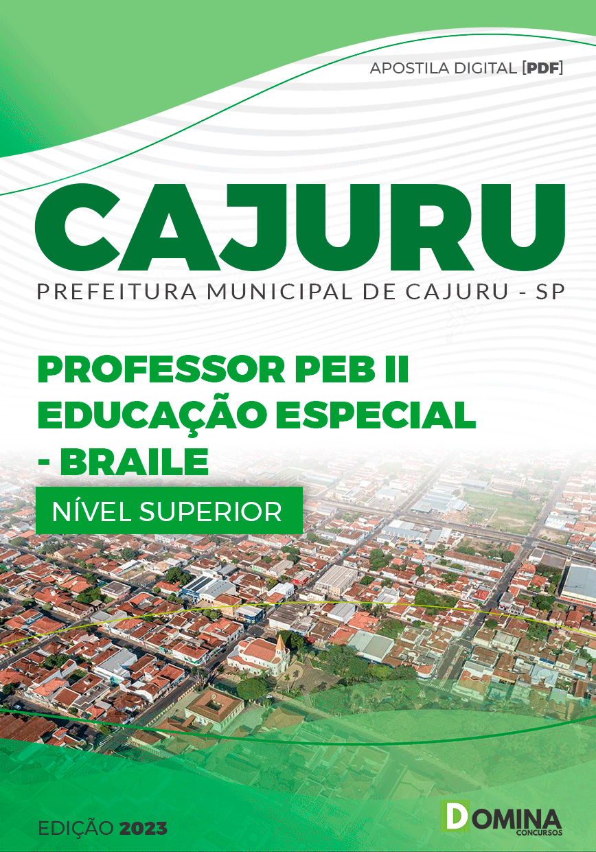 Apostila Pref Cajuru SP 2023 Professor PEB II Educação Especial Braile