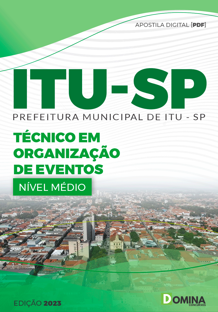 Apostila Digital Pref Itu SP 2023 Técnico Organização Eventos
