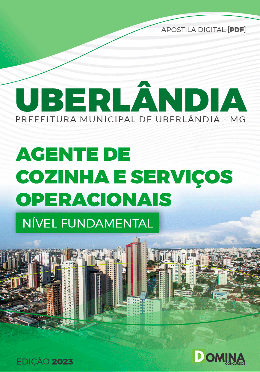 Apostila Pref Uberlândia MG 2023 Agente Cozinha Serviços Operacionais