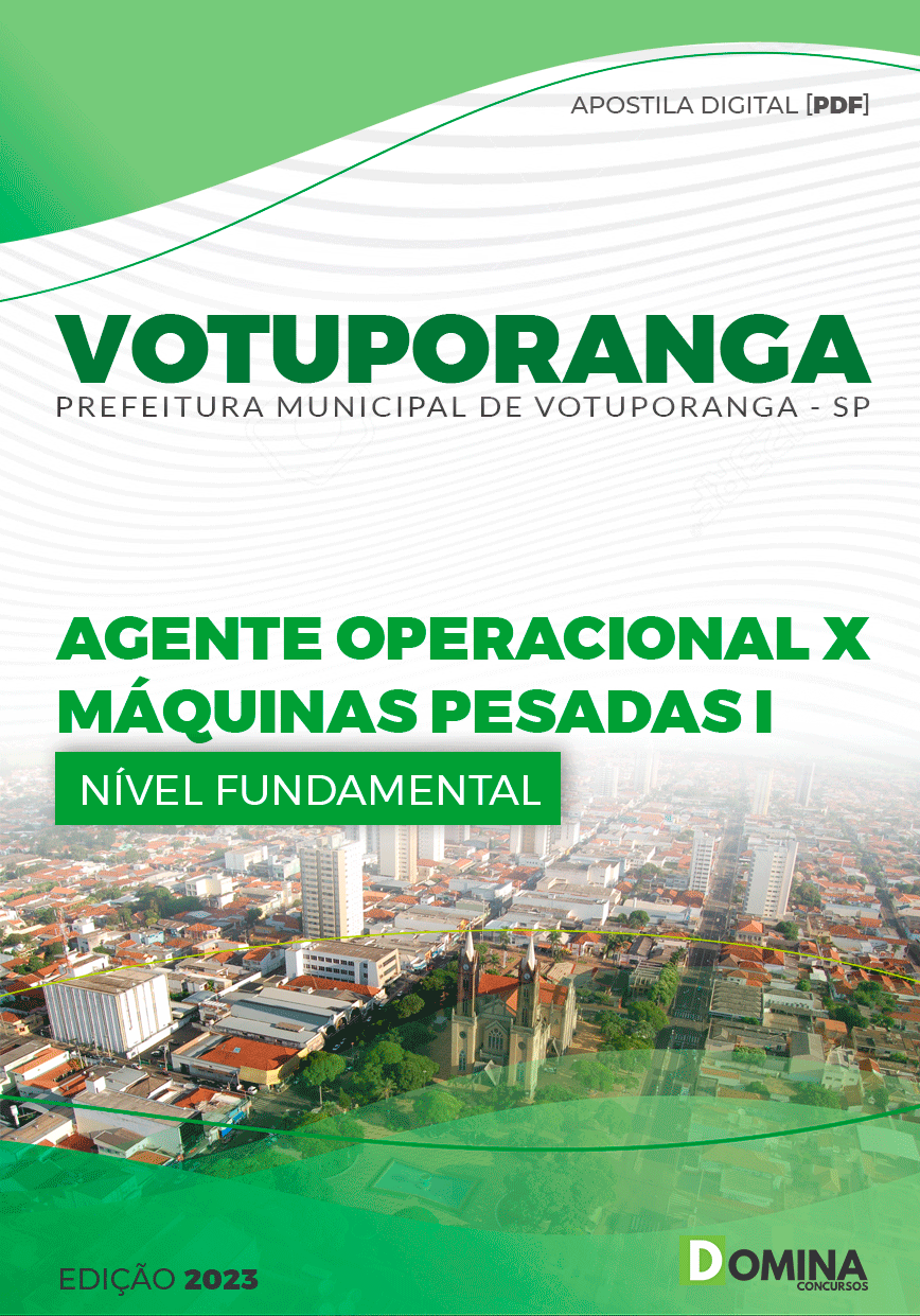 Apostila Pref Votuporanga SP 2023 Agente Operador Máquinas Pesadas