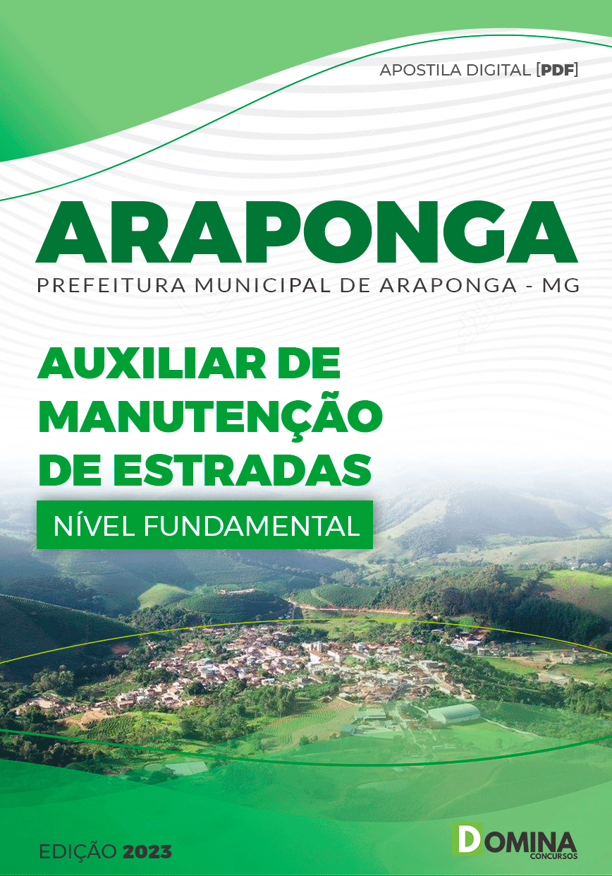 Apostila Pref Araponga MG 2023 Auxiliar Manutenção Estrada