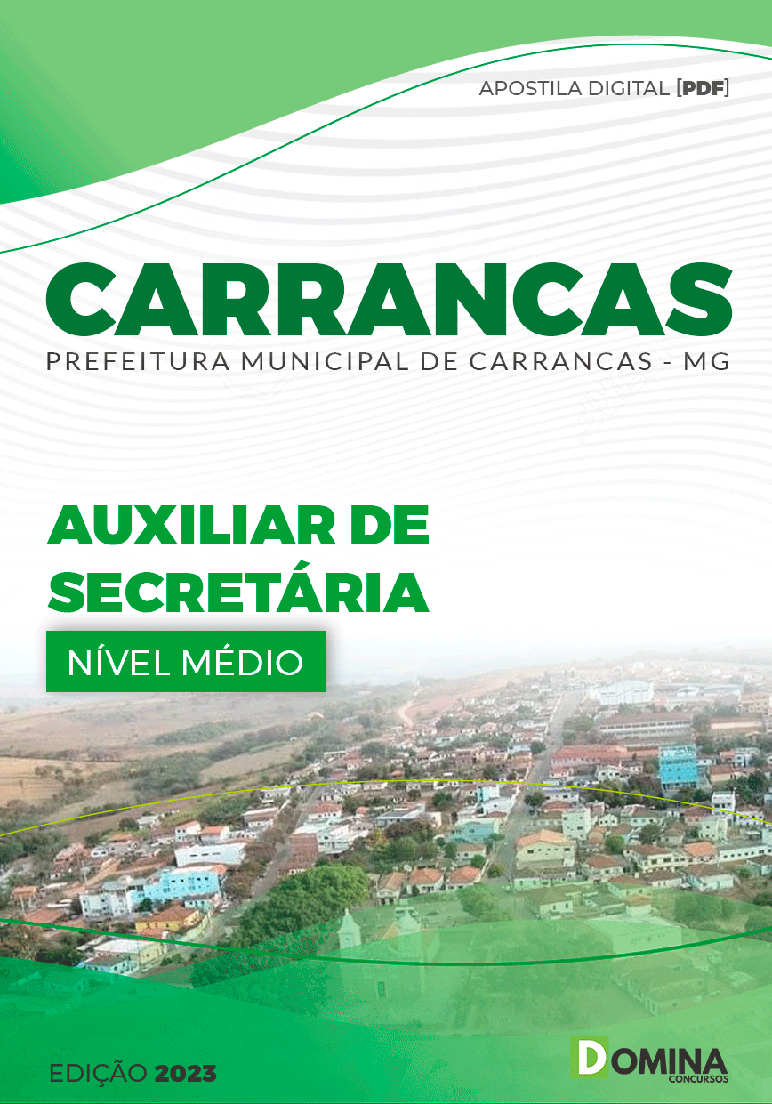 Apostila Digital Pref Carrancas MG 2023 Auxiliar Secretária