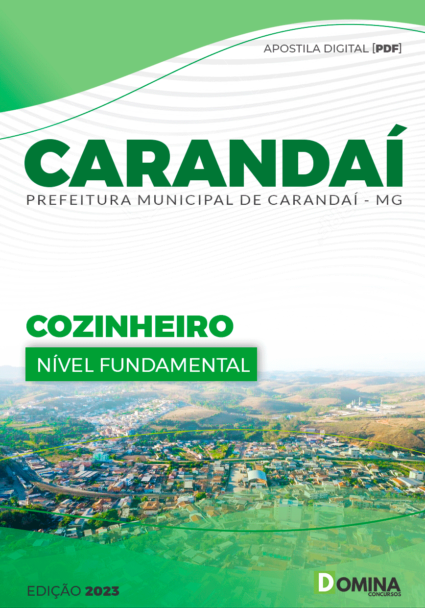 Apostila Digital Pref Carandaí MG 2023 Cozinheiro
