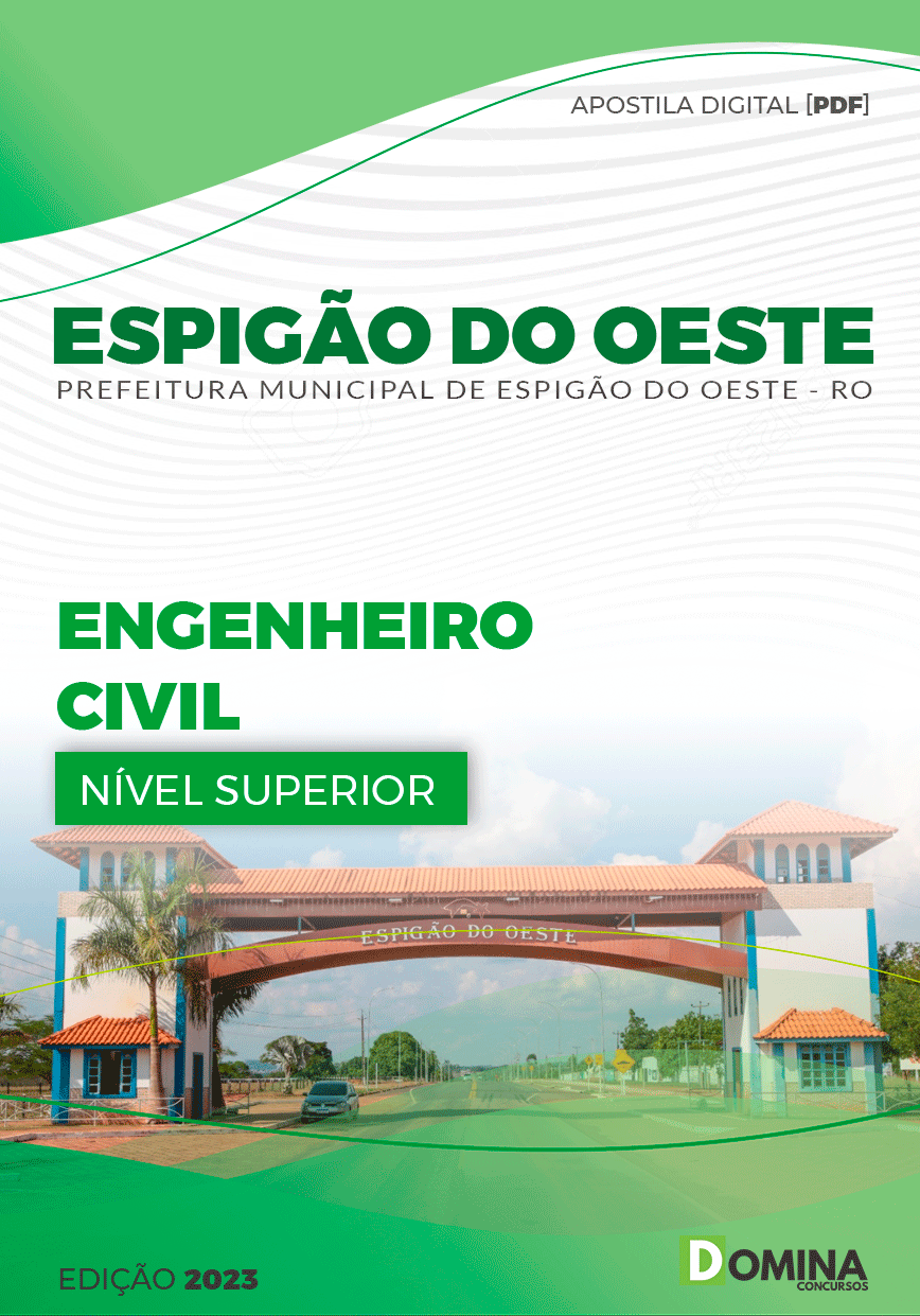 Apostila Pref Espigão D´Oeste RO 2023 Engenheiro Civil