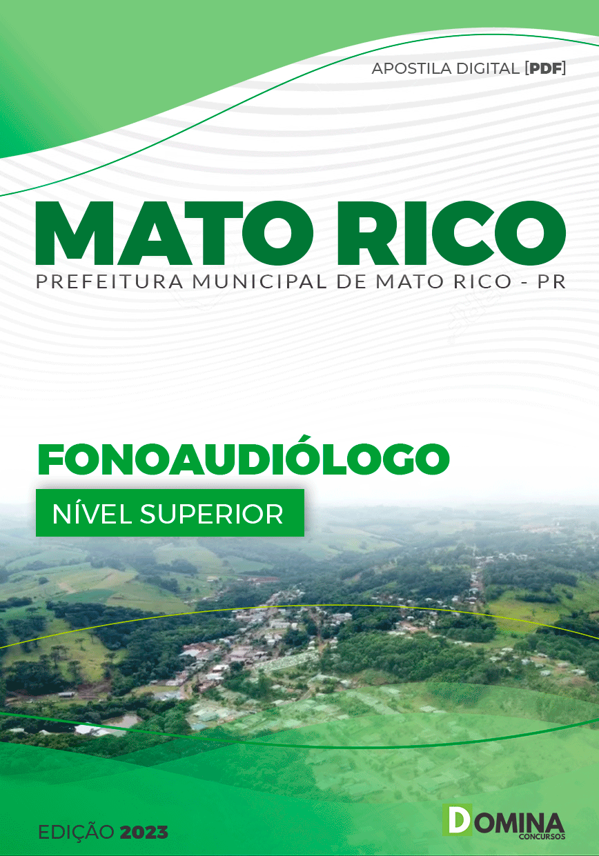 Apostila Concurso Pref Mato Rico PR 2023 Fonoaudiólogo