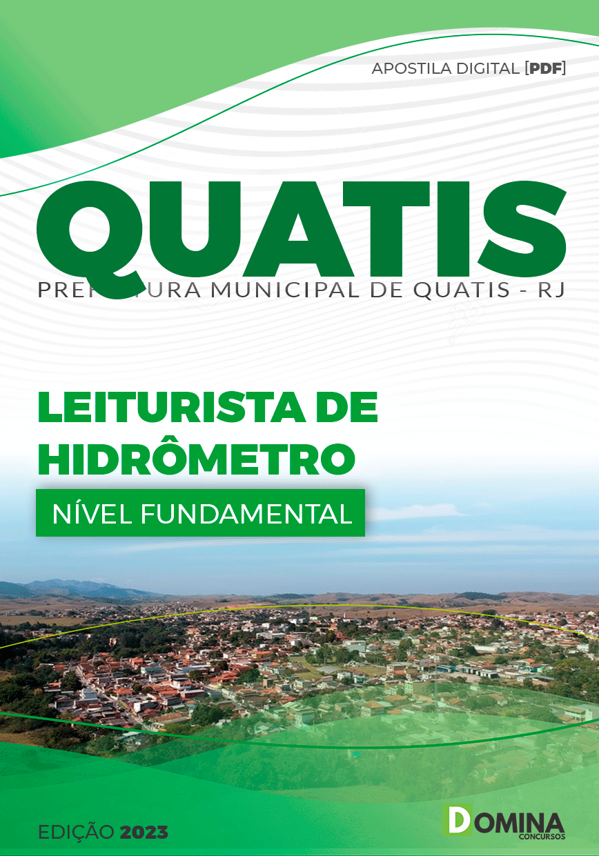 Apostila Digital Pref Quatis RJ 2023 Leiturista Hidrômetro