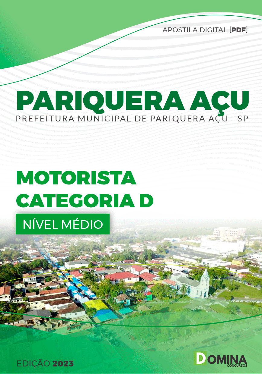 Apostila Pref Pariquera Açu SP 2023 Motorista Categoria D