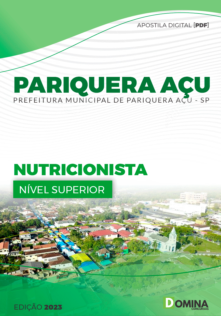 Apostila Pref Pariquera Açu SP 2023 Nutricionista