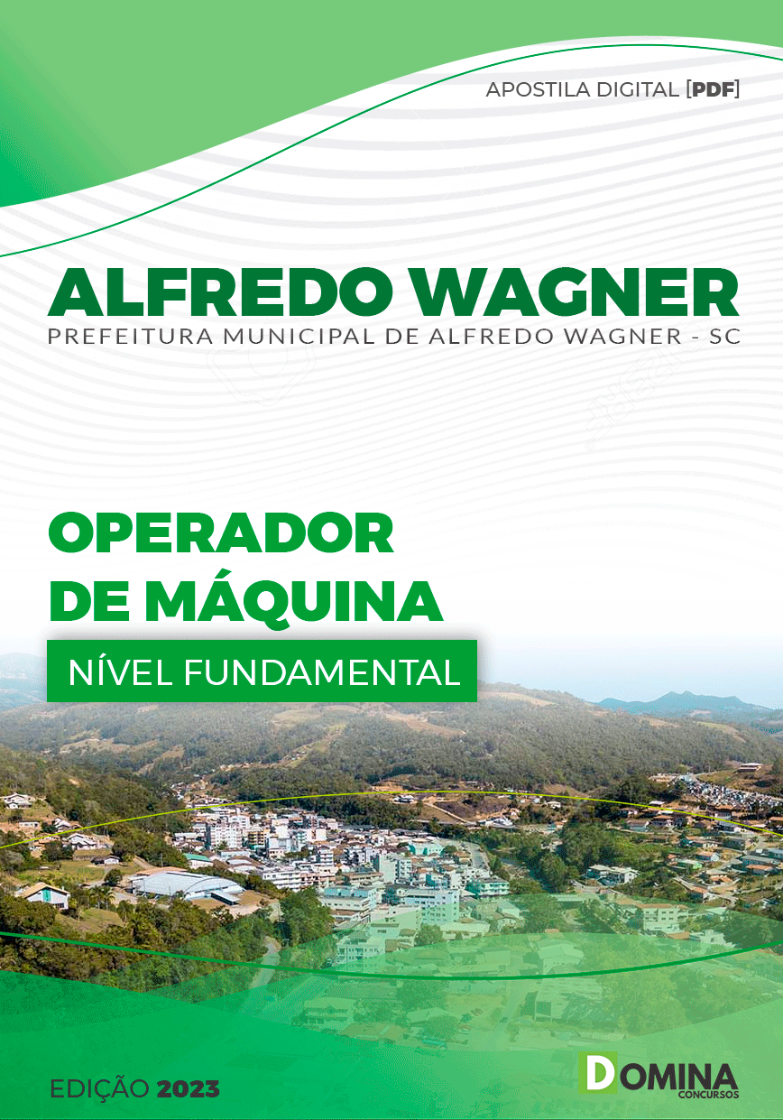 Apostila Digital Pref Alfredo Wagner SC 2023 Operador Máquinas