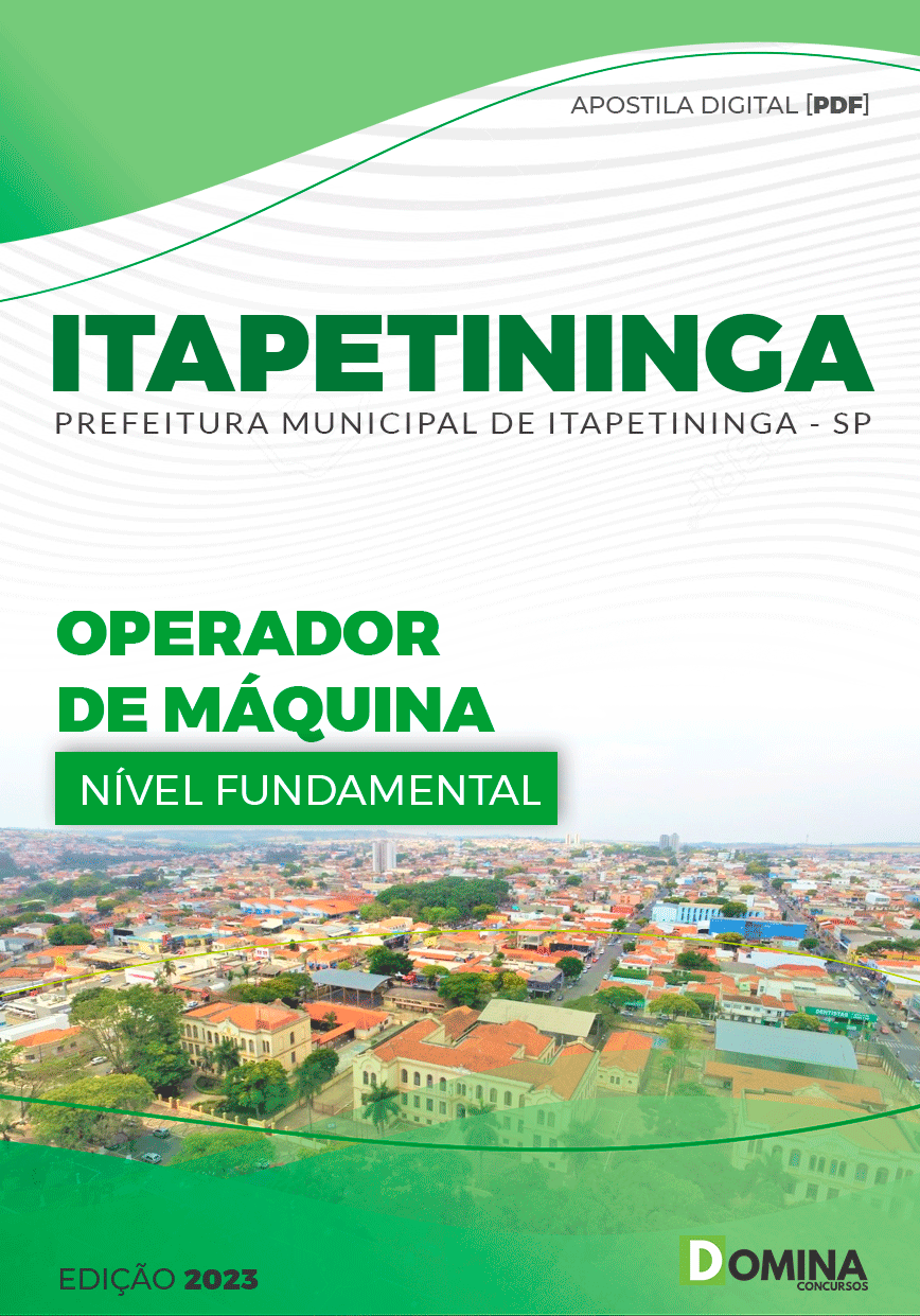 Apostila Concurso Pref Itapetininga SP 2023 Operador de Máquina