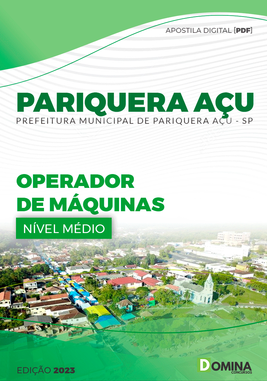Apostila Pref Pariquera Açu SP 2023 Operador Máquinas