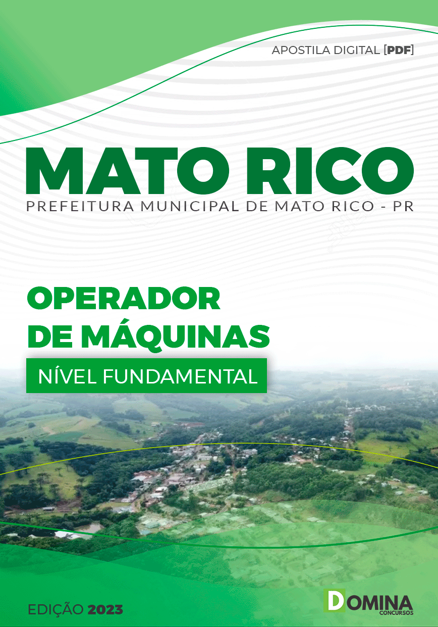 Apostila Concurso Pref Mato Rico PR 2023 Operador Máquina A