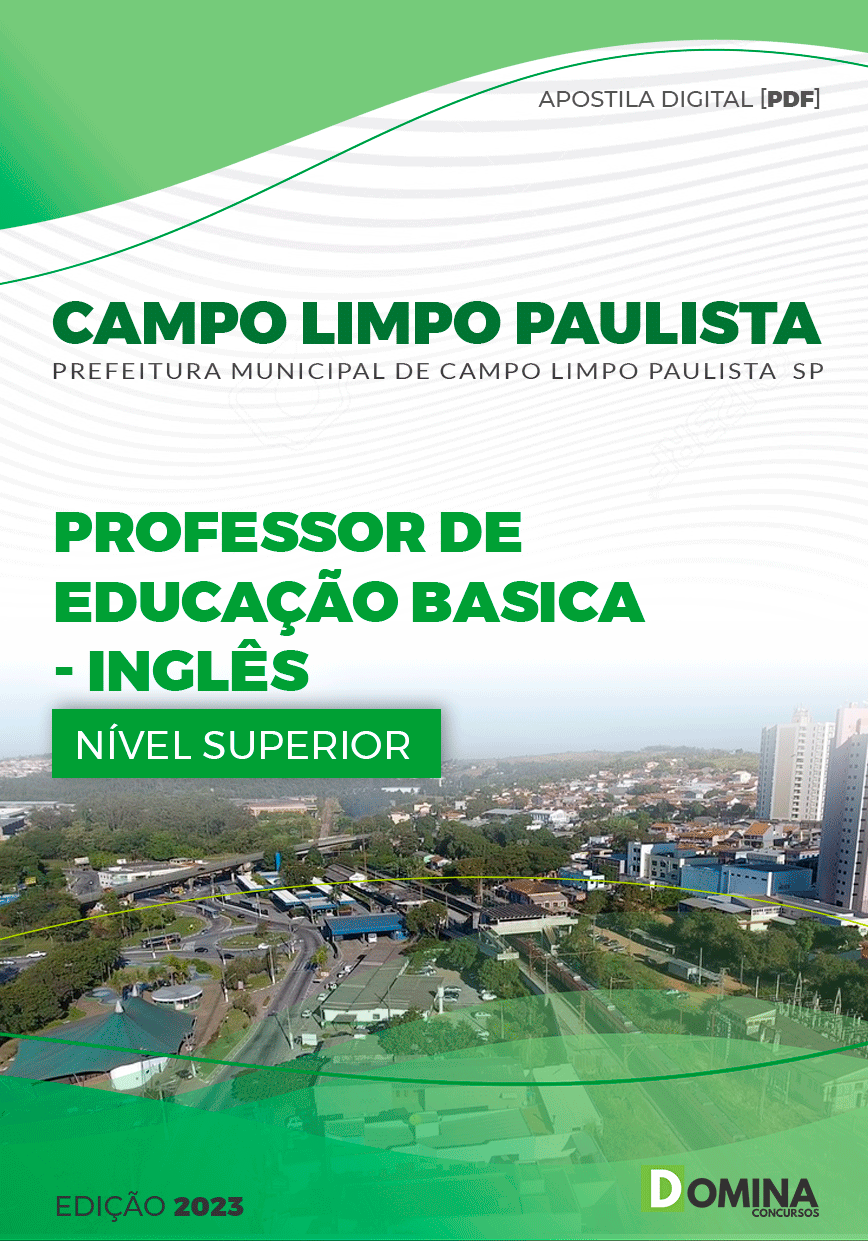 Apostila Pref Campo Limpo Paulista SP 2023 Professor II Inglês