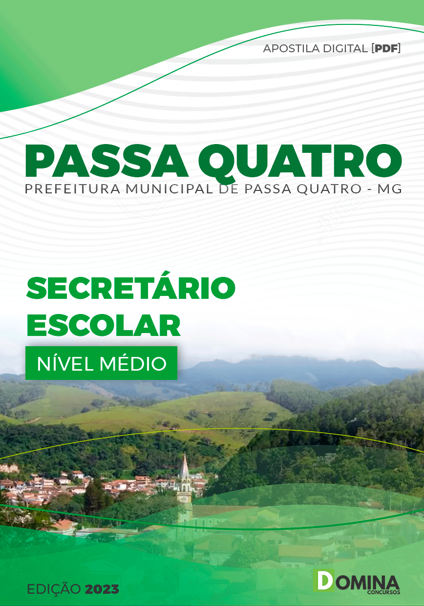 Apostila Pref Passa Quatro MG 2023 Secretário Escolar