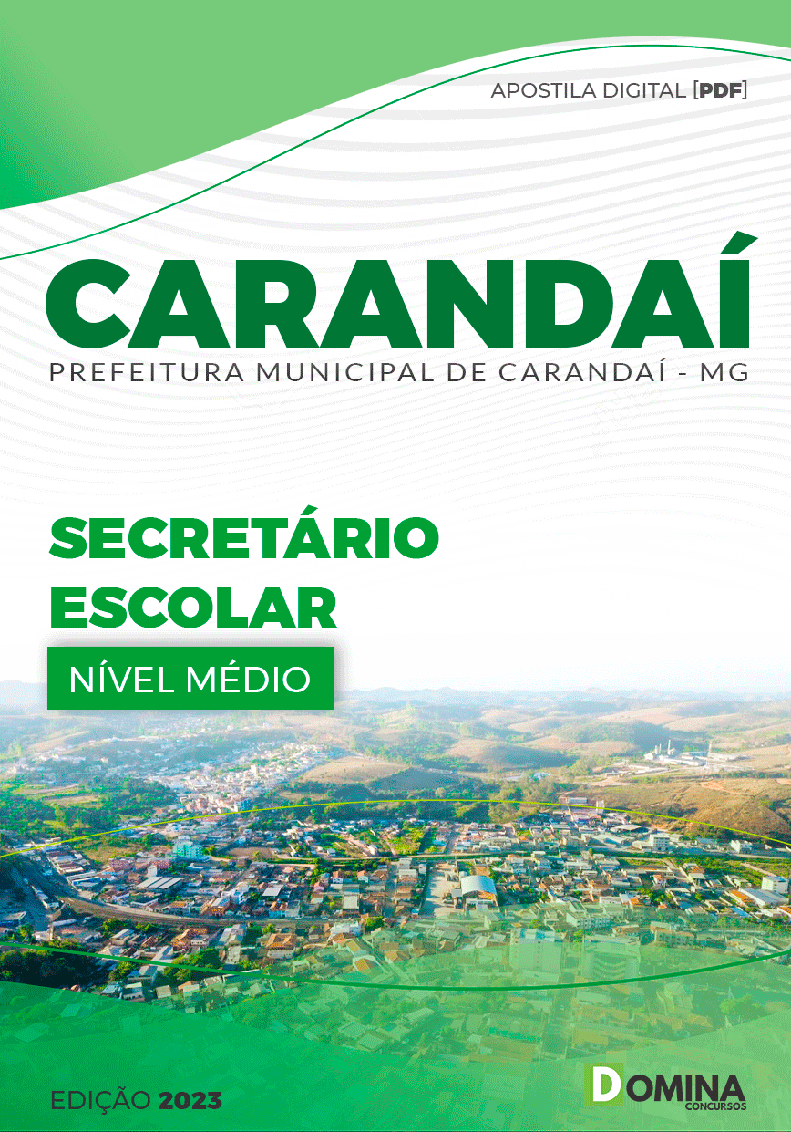 Apostila Concurso Pref Carandaí MG 2023 Secretário Escolar